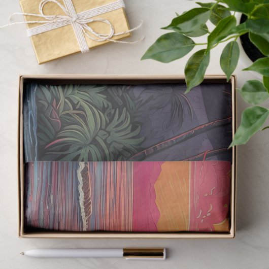 Sunset Tropical Beach Paradise Island 薄葉紙 (ギフト)