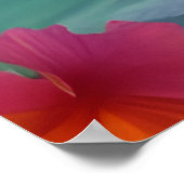 Sunset Tropical Beach Sand ocean palm trees Flower ポスター (角)