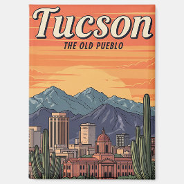 Sunset Tuscon Skyline Arizona Travel マグネット