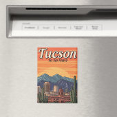 Sunset Tuscon Skyline Arizona Travel マグネット (インサイチュ (食洗機))