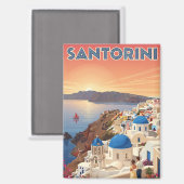 Sunset View Santorini Greece Cyclades Travel マグネット (正面/裏面)