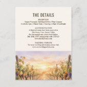 Sunset Vineyard Landscape Wedding Details エンクロージャーカード (正面)