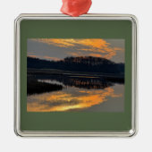 Sunset Waterscape Reflection Ornament メタルオーナメント (正面)