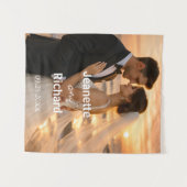 Sunset Weeding Beach Bride and Groom タペストリー (正面(横))