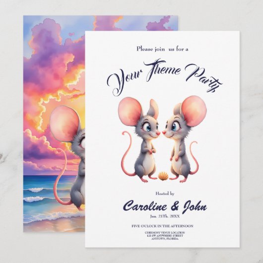 Sunset Whispers – A Tiny Love Story.  招待状 (正面/裏面)