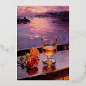 Sunset Wine & Roses Oil Painting 箔招待状 (裏面)