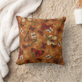 Sunset Wings Orange Butterfly Pattern  クッション (ブランケット)