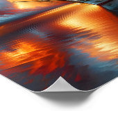 Sunset Yacht Reflection Poster ポスター (角)