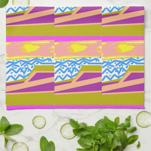 Sunset Yacht Waves キッチンタオル (折り畳み)