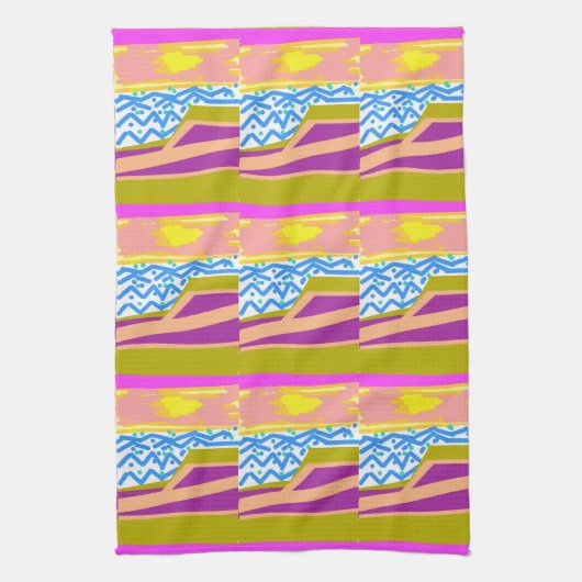 Sunset Yacht Waves キッチンタオル (縦)