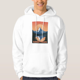 SunsetPeak: Majestic Mountain Sunset Hoodie パーカ