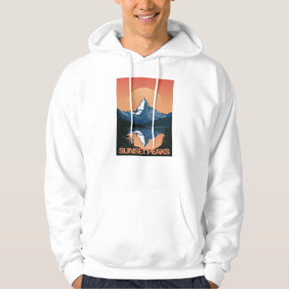 SunsetPeak: Majestic Mountain Sunset Hoodie パーカ