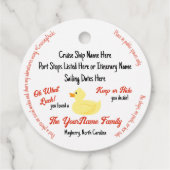 Sunsets & Good Vibes Cruising Ducks フェイバータグ (裏面)