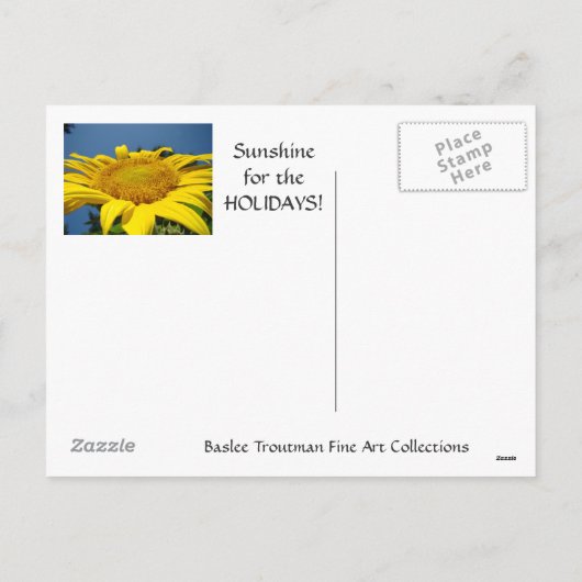 SUNSHINEポストカードヒマワリはがき休日 シーズンポストカード (裏面)