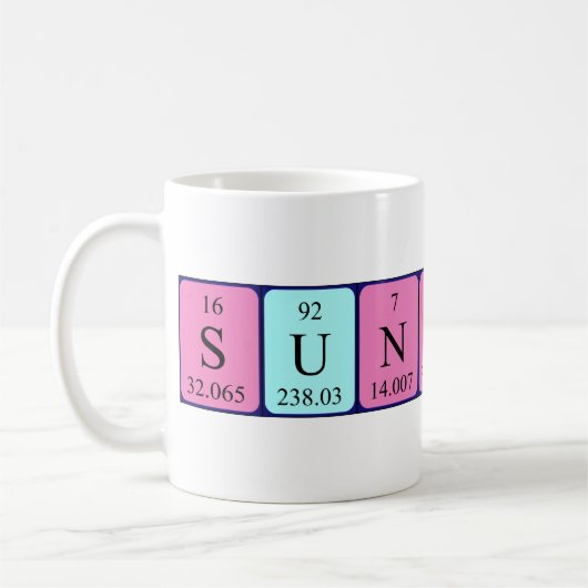 Sunshine周期テーブル名mug コーヒーマグカップ (左)
