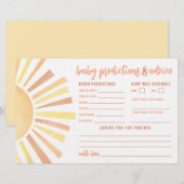 Sunshine Advice Predictions Card Sun Baby Shower (正面/裏面)