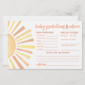 Sunshine Advice Predictions Card Sun Baby Shower (正面)