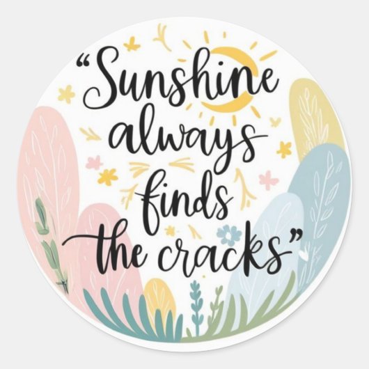 Sunshine Always Findステッカー ラウンドシール (正面)