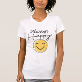 Sunshine "Always Happy" Retro Tee - Vibrant Smiley Tシャツ (正面)