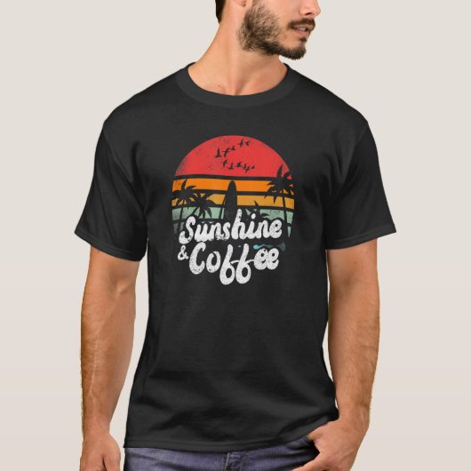 Sunshine And Coffee Funny Jamaica Rasta Reggae Ret Tシャツ (正面)