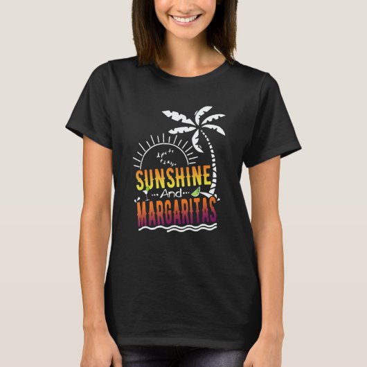 Sunshine And Margaritas Summer Vacation Beach Tシャツ (正面)