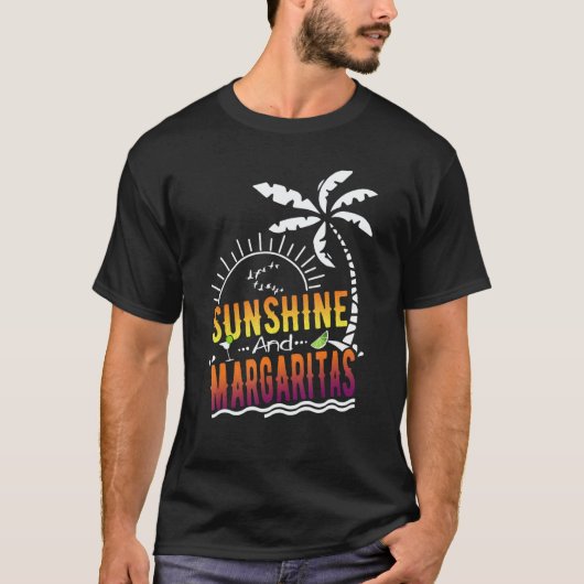 Sunshine And Margaritas Summer Vacation Beach Tシャツ (正面)