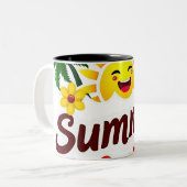 Sunshine and Palm Trees Cup ツートーンマグカップ (正面左)