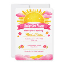 Sunshine Baby Girl Watercolor Shower