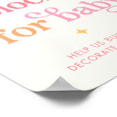 Sunshine Baby Shower Blocks for Baby Sign ポスター (角)