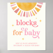 Sunshine Baby Shower Blocks for Baby Sign ポスター (正面)