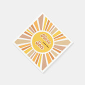 Sunshine Baby Shower Boho Retro Yellow Sunshine スタンダードカクテルナプキン (角)