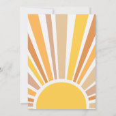 Sunshine Baby Shower Boho Retro Yellow Sunshine 招待状 (裏面)