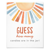 Sunshine Baby Shower Guessing Game Sign フォトプリント (正面)