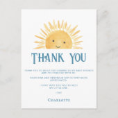 Sunshine Baby Shower Thank You ポストカード (正面)