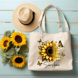 Sunshine Be the Sunshine Sunflower | トートバッグ