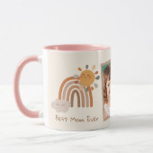 Sunshine Best Mom Ever Rainbow Retro Mug マグカップ (左)