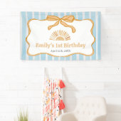 Sunshine Blue Gingham Birthday Party 横断幕 (インサイチュ)