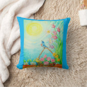 Sunshine blue skies throw pillow  クッション (ブランケット)