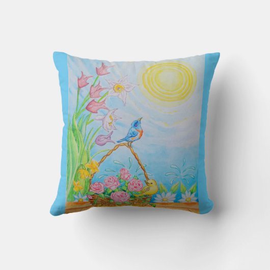 Sunshine blue skies throw pillow  クッション (裏面)