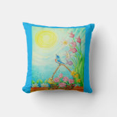 Sunshine blue skies throw pillow  クッション (正面)