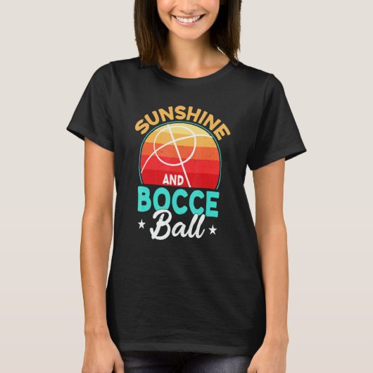 Sunshine & Bocce Ball  Lawn Bowling Game Ball Fan  Tシャツ (正面)