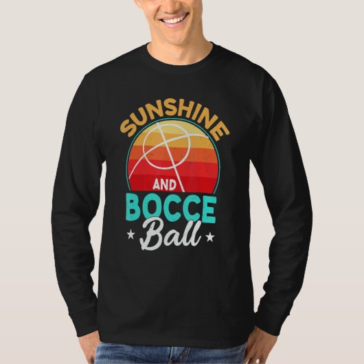 Sunshine & Bocce Ball  Lawn Bowling Game Ball Fan  Tシャツ (正面)