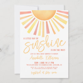 Sunshine Boho Sun Baby Shower 招待状