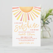 Sunshine Boho Sun Baby Shower 招待状 (スタンド正面)