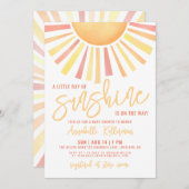 Sunshine Boho Sun Baby Shower 招待状 (正面/裏面)