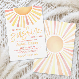 Sunshine Boho Sun Baby Shower 招待状