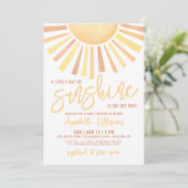 Sunshine Boho Sun Baby Shower 招待状 (スタンド正面)