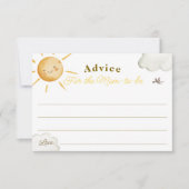 Sunshine Boho Sun Baby Shower Advice for Mom Card (正面)