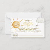 Sunshine Boho Sun Baby Shower Diaper Raffle ノートカード (正面)