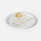 Sunshine Boho Sun Gender-Neutral Baby Shower ペーパープレート (アングル)